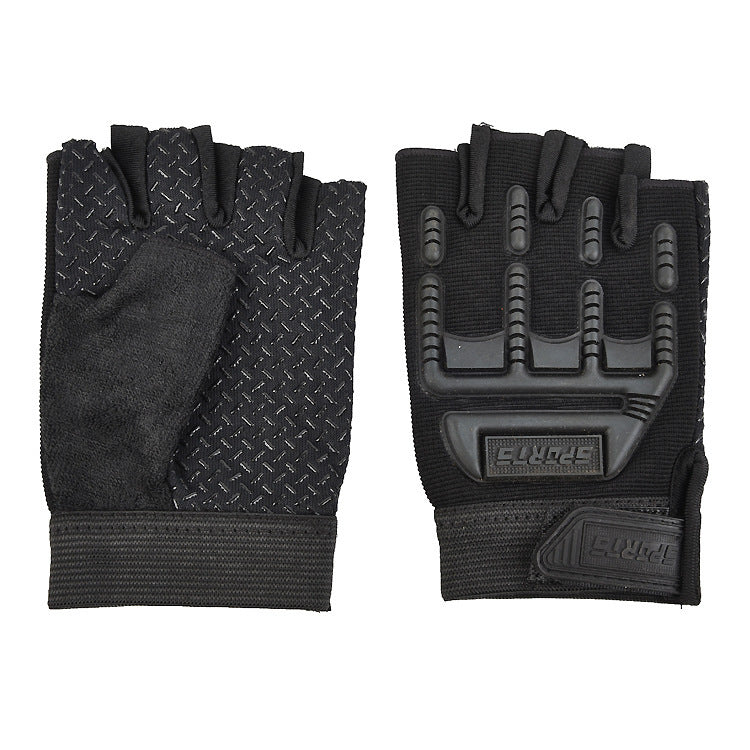 Children's Protective Anti-Slip Combat Half-Finger Sports Gloves Adult Parent-Child Tactical Gloves Outdoor Cycling and Mountaineering