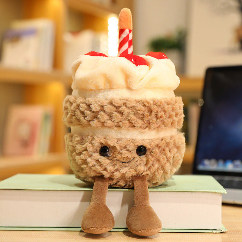 New Birthday Cake Plush Toy Doll Funny Cake Muppet Cute Fun Pendant Birthday Gift