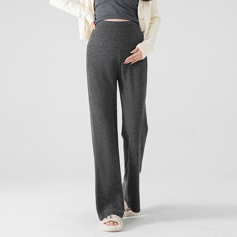 New Pregnant Women's Pants Autumn Loose Micro-flared Pants Autumn and Winter fleece-lined Thickened Pants Small Pregnant Women's Pants
