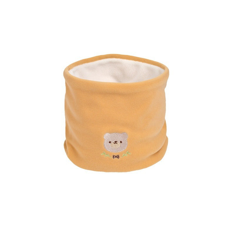 Cute Taobao baby collar autumn and winter fleece-lined thickened children's scarf outdoor windproof scarf pullover de Velvet cartoon