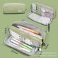 Korean Style Boat-Shaped Large-Capacity Multi-Layer Oxford Pencil Bag Multi-Functional Portable Stationery Box Simple Student Storage Pencil Bag