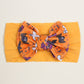 European and American New Halloween Children's Hair Band Pumpkin Head Printed Bow Baby Hair Accessories Baby Headscarf