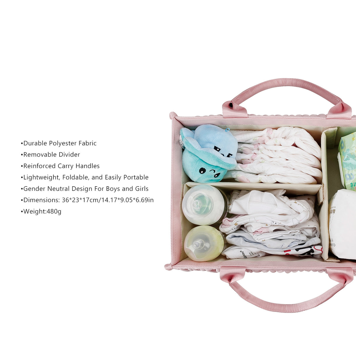 Baby Diaper Storage Bag Large Capacity Diapers Diapers Portable Portable Storage Basket Waterproof Partition