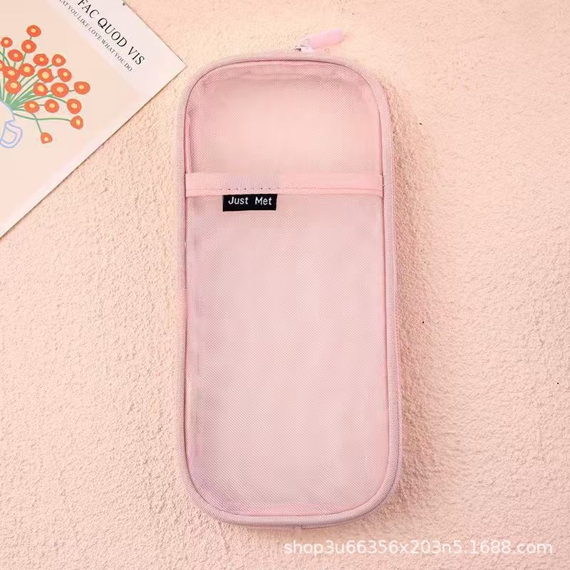 New Mesh Student Pencil Bag Transparent Simple Large-Capacity Stationery Bag Exam-Specific Student Pencil Bag Stationery Box