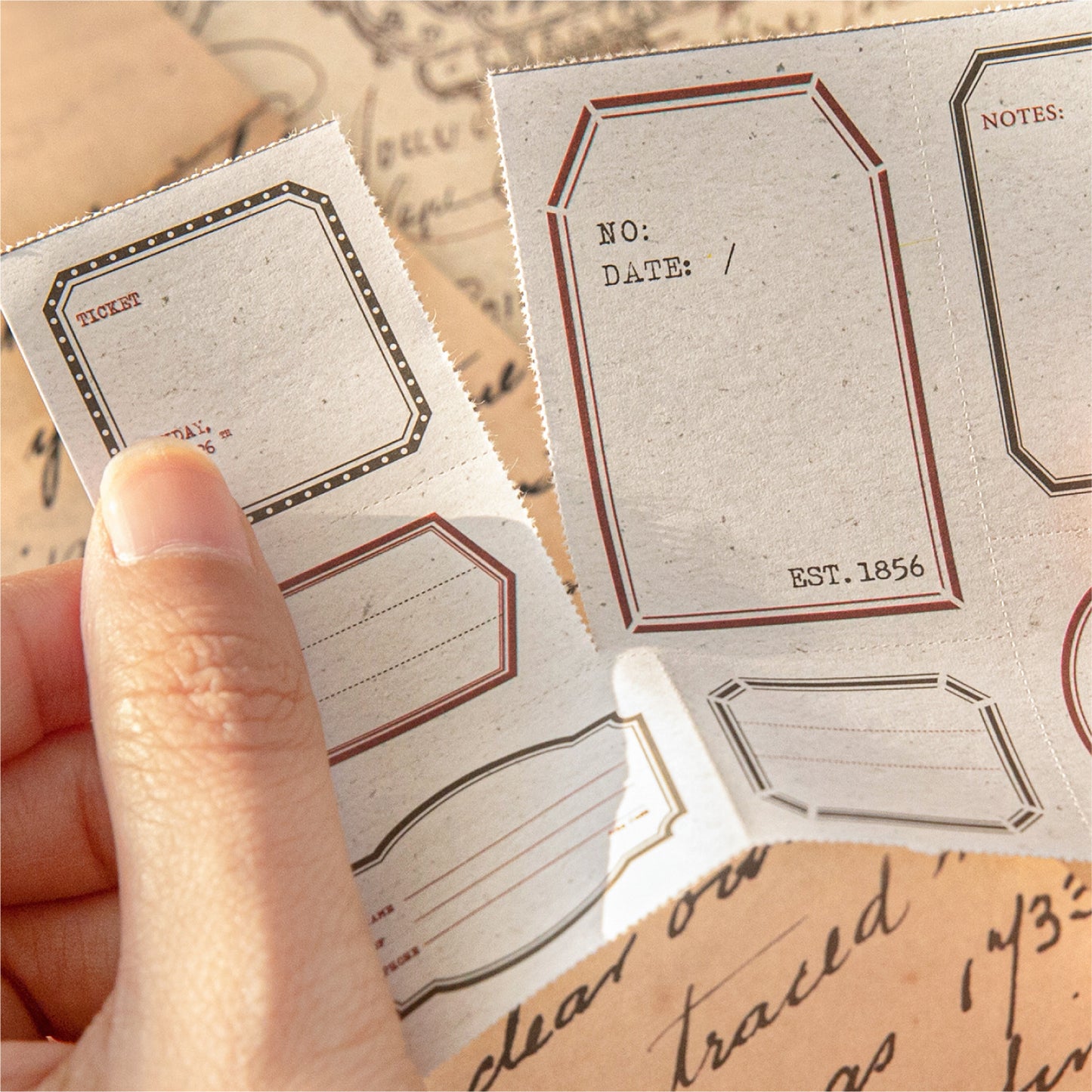 Sugar poem label note book time recorder original retro literature DIY material decoration base note paper