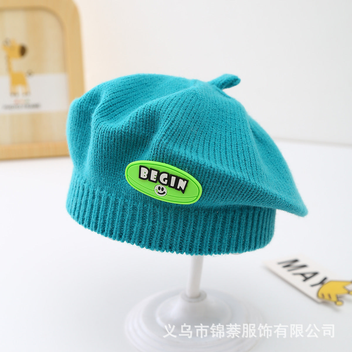 Spring and Autumn Korean Style Baby Boy and Girl Candy Color All-match Knitted Beret Children's Western Style Casual Wool Hat Paintler Hat