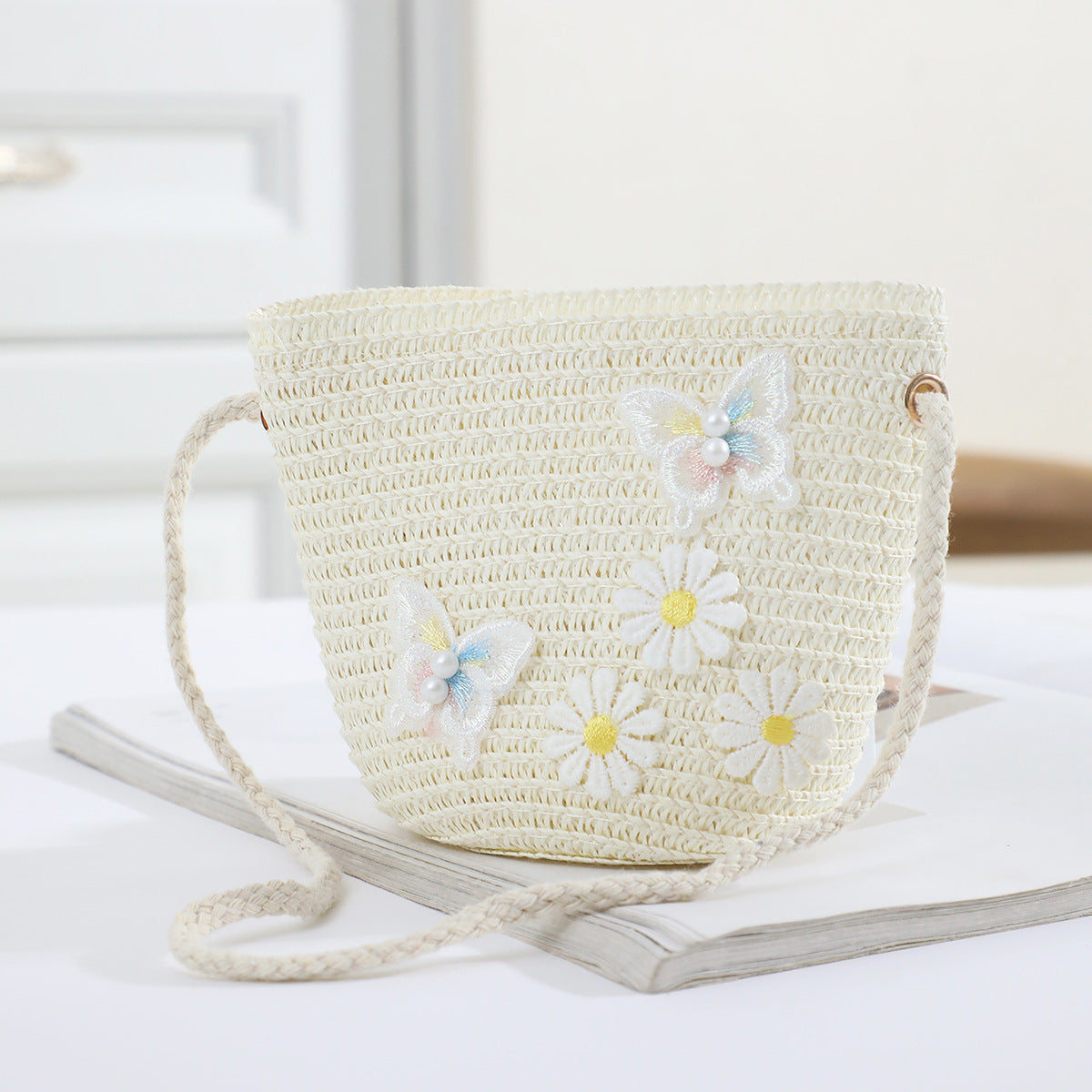 Cross-border New Children's Bag Spring and Summer New Children's Crossbody Bag Handmade Straw Satchel Travel Mini Coin Purse