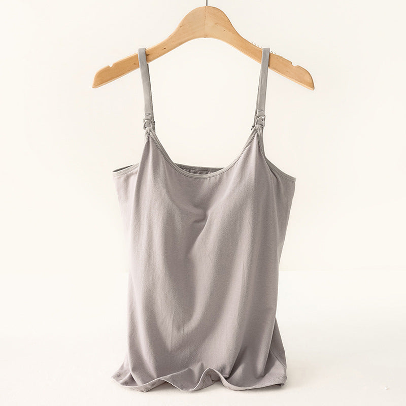 2025 New Style Breastfeeding Cotton Camisole for Pregnant Women with Chest Pad for Pregnant Women in Summer
