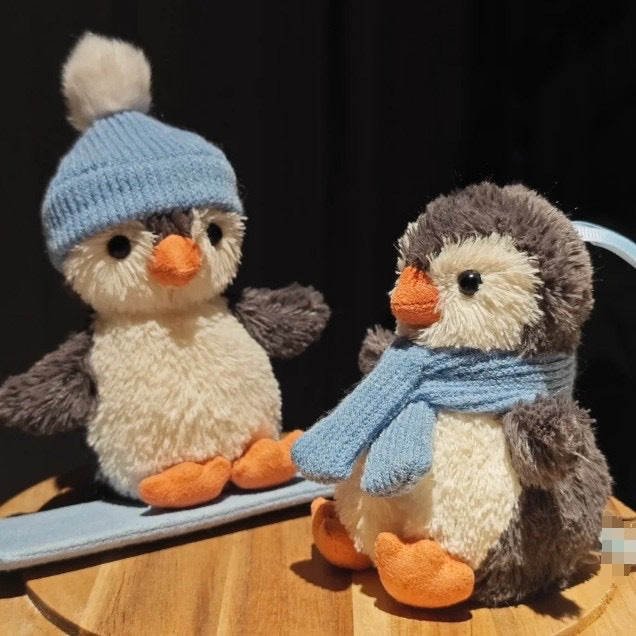Jelly Winter Ski Series Ski Penguin Doll Peanut Scarf Snowman Plush Toy Girl Gift Batch