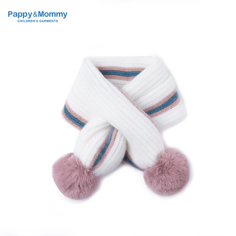 Babamama children's scarf winter thick warm jacquard love boy's scarf baby girl's thickened scarf scarf