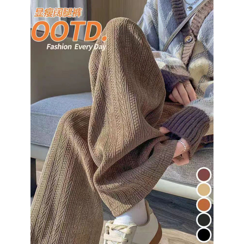 Pregnant Women's Wide-leg Pants Spring and Autumn Outer Wear Loose Long Straight-leg Pants Autumn plus size Early Pregnancy Pants Autumn and Winter