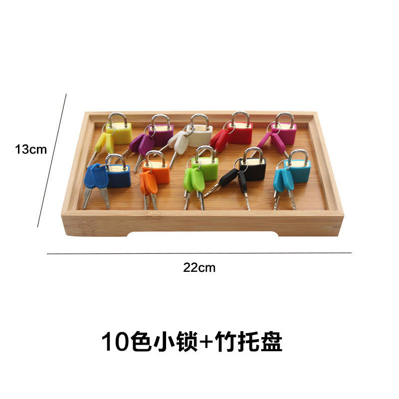 Montessori teaching aids colorful small lock learning unlocking game children's early education Montessori key lock sensory toys