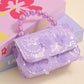 2024 new elegant princess style bag girl trend small square bag pearl portable high value sequin bag wholesale