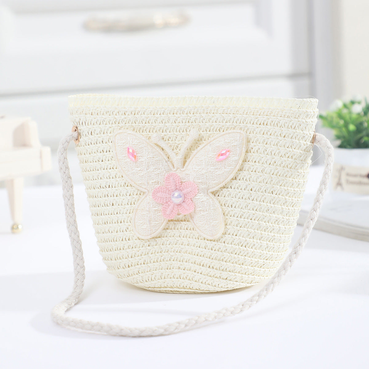 Cross-border New Children's Bag Spring and Summer New Children's Crossbody Bag Handmade Straw Satchel Travel Mini Coin Purse