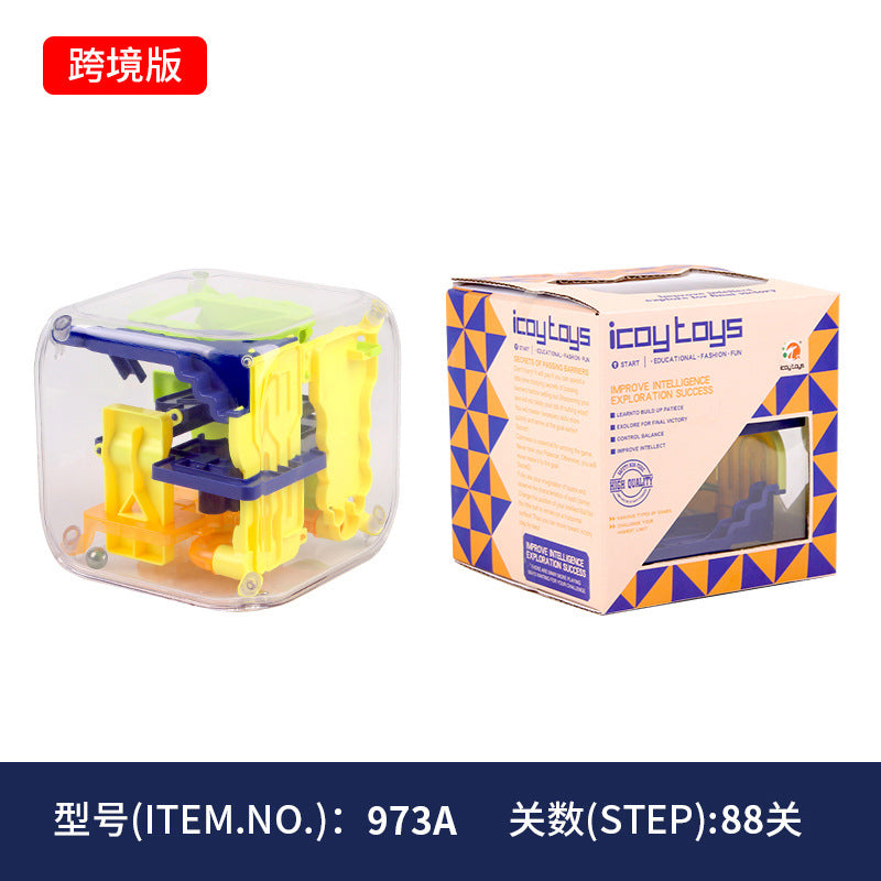 Cross-Border 3D Stereo Rubik's Cube Maze Walking Ball Toy Kidsren's Educational Play to Develop Concentration Balance Ball Maze Ball