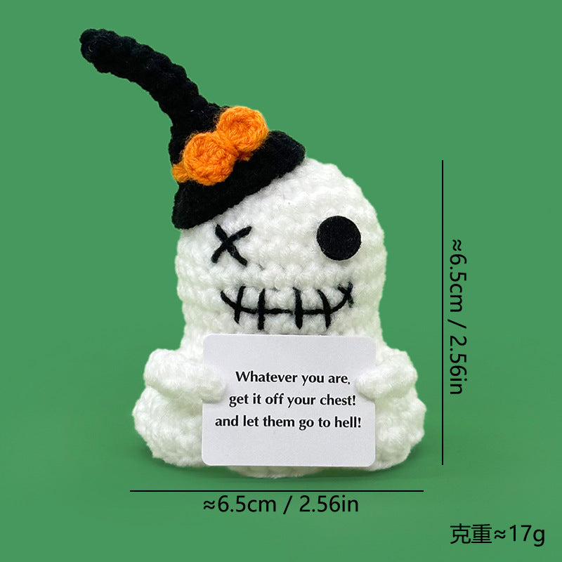 Cross-Border Amazon Handmade Knitted Doll Halloween Gift Ghost Little Devil Grim Reaper Emotional Plush Toy Wholesale
