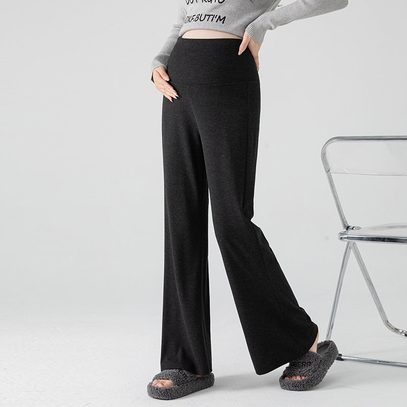 New Pregnant Women's Pants Autumn Loose Micro-flared Pants Autumn and Winter fleece-lined Thickened Pants Small Pregnant Women's Pants