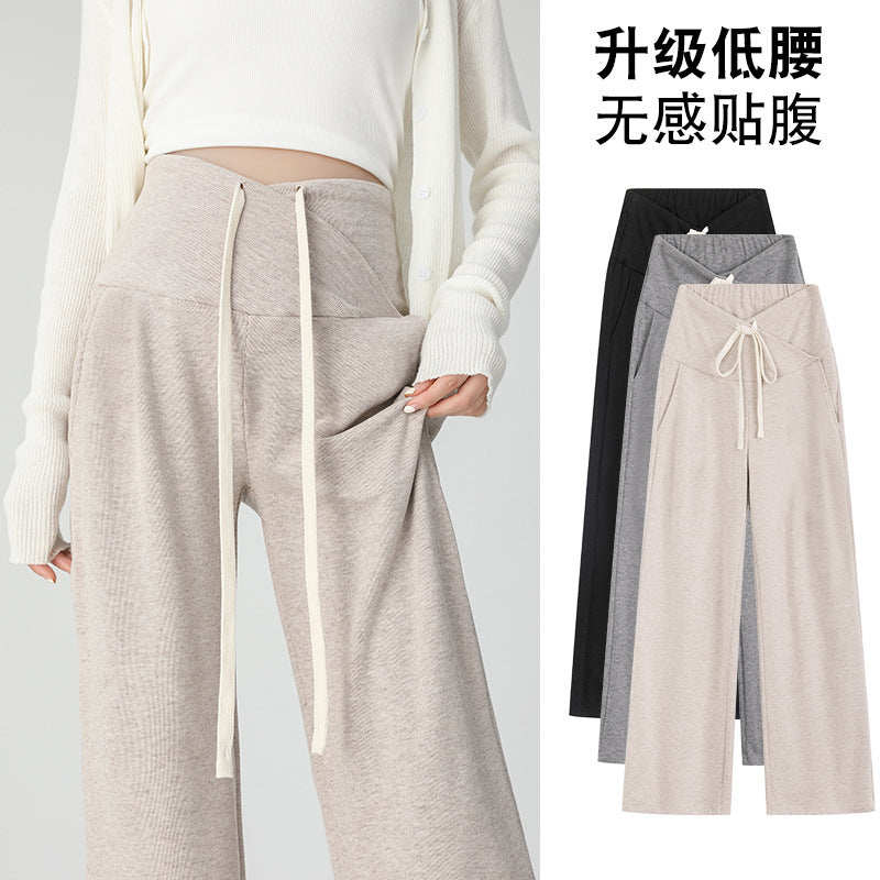Pregnant women's pants spring wear new style belly-free casual wide-leg pants early pregnancy trousers Spring