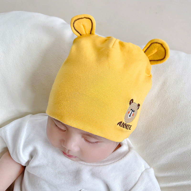 Katu Bear Infant Hat Spring & Fall 3-6-12 Months Male and Female Baby Pullover Hat Cotton 100-Day Sleeping Hat