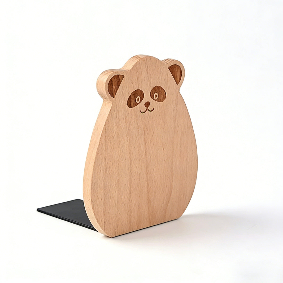 Japanese Style Simple Wooden Book Stand Creative Black Walnut Wood Thickened Bookshelf Bookend Student's Solid Wood Bookend Logo
