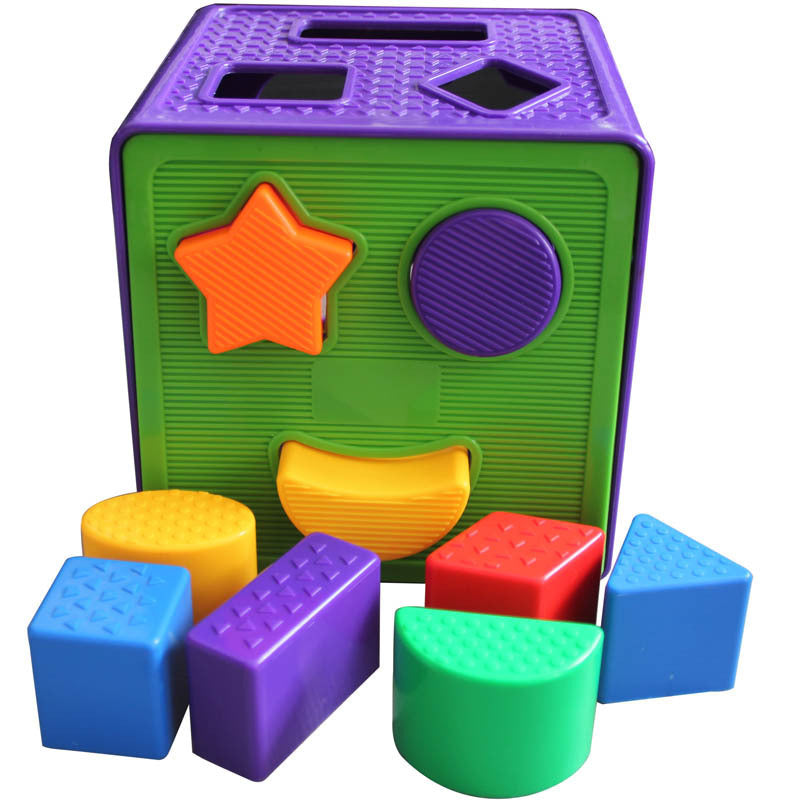 Children's educational geometric shape cognitive matching square plastic building blocks kindergarten baby intelligence box toys
