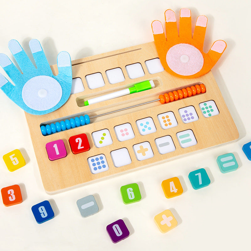Children's Finger Arithmetic Educational Teaching Aids Addition and Subtraction Arithmetic Palm Mathematics Enlightenment Wooden Toys Kindergarten