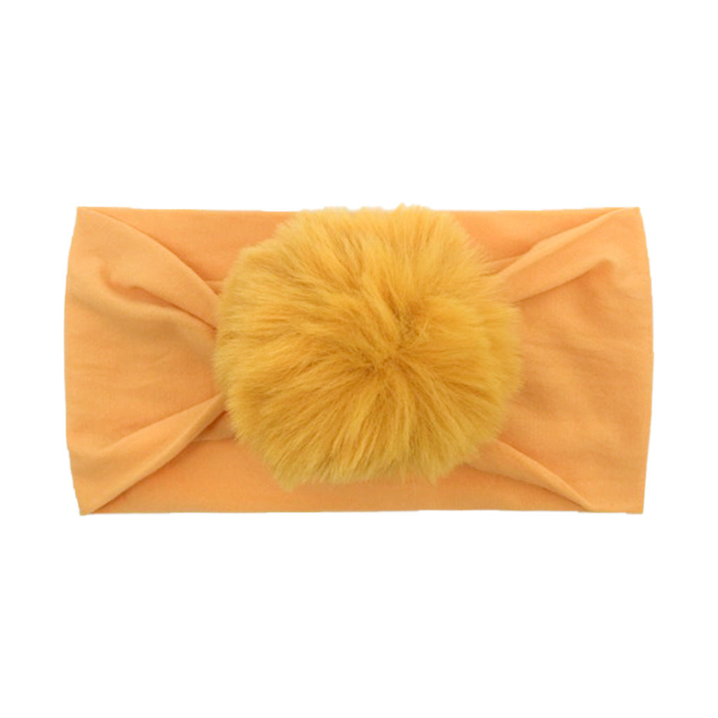 2023 new children's seamless hair band Europe and the United States new baby nylon fur ball headscarf baby hair band