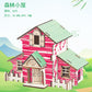 Wooden 3d three-dimensional puzzle snail cottage assembly model girl diy cottage gift children's small house building blocks