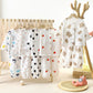 Children's Thin Double-Layer Gauze Pajamas Two-Piece Set Summer Girls Home Clothes Baby Boy Long-Sleeved Bloomers Set