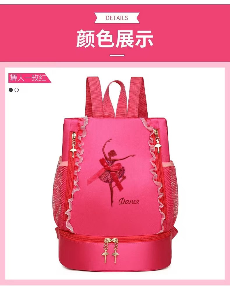 Fashion New Dance Bag Children's Dance Backpack Shoulder Dance Backpack Girls Dance Bag Large-capacity Bag Printed
