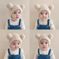Korean Style Ins Autumn and Winter New Baby Ear Protection Cap Warm Cold-proof Cap Comfortable Baby Double Ball Soft Waxy Baotou Cap Trendy
