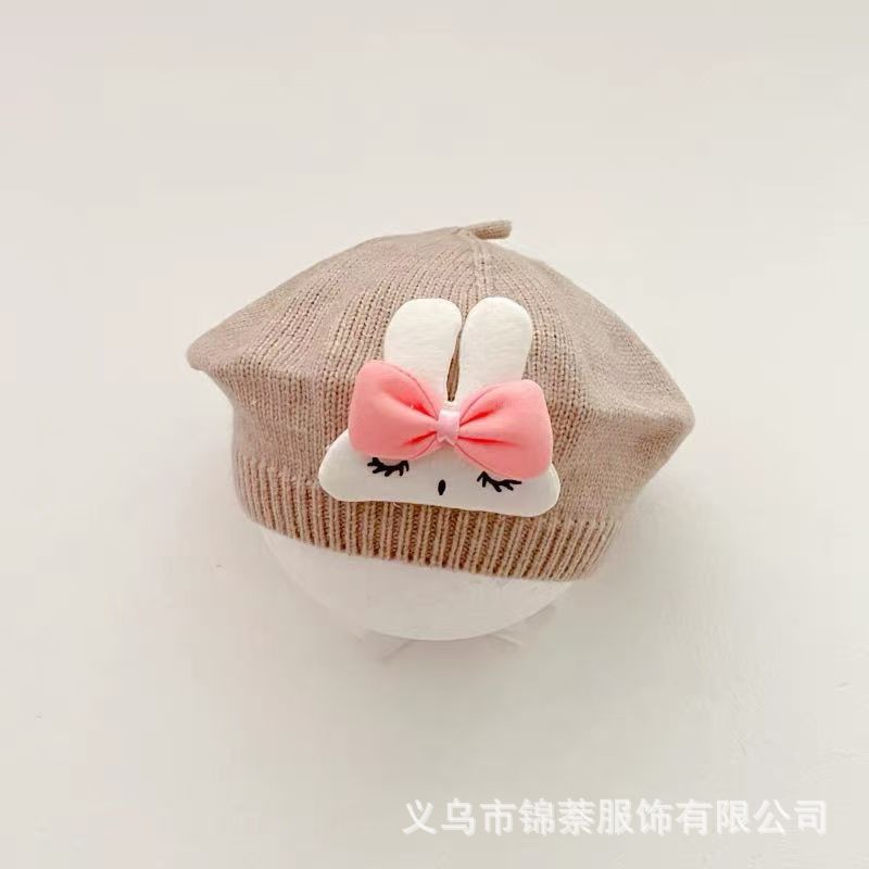 Spring and Autumn Korean Style Baby Boy and Girl Candy Color All-match Knitted Beret Children's Western Style Casual Wool Hat Paintler Hat