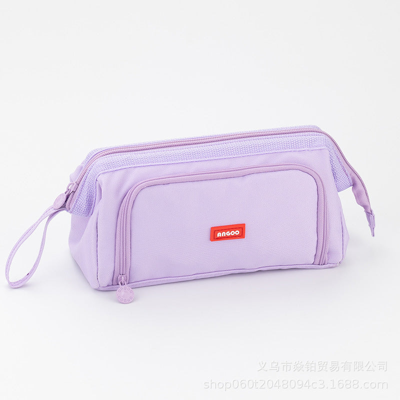 Korean Style Boat-Shaped Large-Capacity Multi-Layer Oxford Pencil Bag Multi-Functional Portable Stationery Box Simple Student Storage Pencil Bag