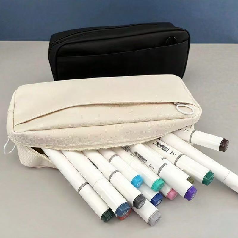 Double-Layer Large-Capacity Oxford Cloth Pencil Case Blank Pencil Case Primary School Student Pencil Case DIY Stationery Bag
