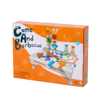 Cross-Border Young Children's Fun Wooden Multi-Functional Simulation Kitchen Barbecue Grill Educational Toys Parent-Child Interactive Play House