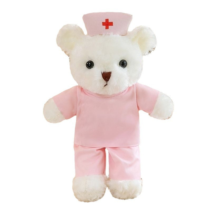Nurse Uniform Doctor College Student Teddy Bear Doll Plush Toy Graduation Gift Logo