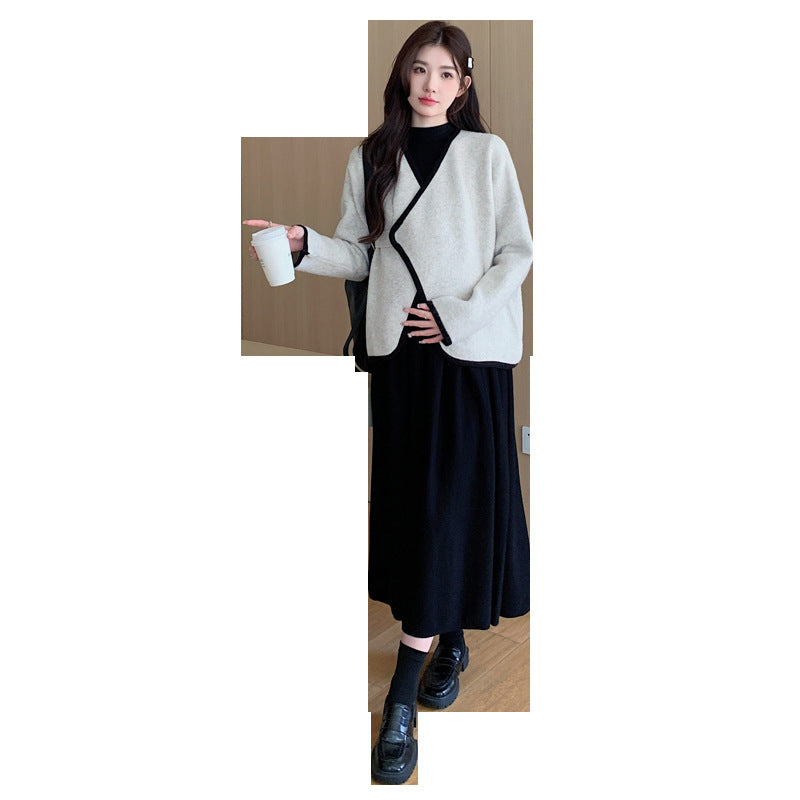 Maternity Clothes 2025 Autumn New Korean Fashion Two-Piece Pregnant Women Dress