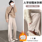 Pregnant Women's Trousers Herringbone Pattern Woolen Belly Narrow Wide-leg Pants Lazy Casual Glutinous Rice Pants Trousers Pregnant Women's Wear