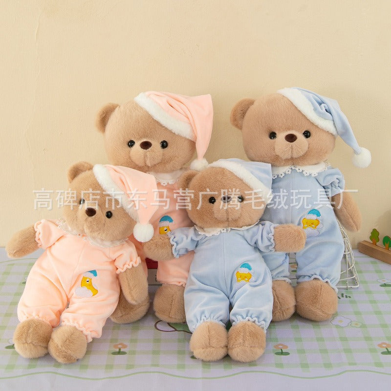 Cute Pajamas Bear Doll Plush Toy Children Cartoon Doll for Girlfriend Birthday Gift Couple Bear