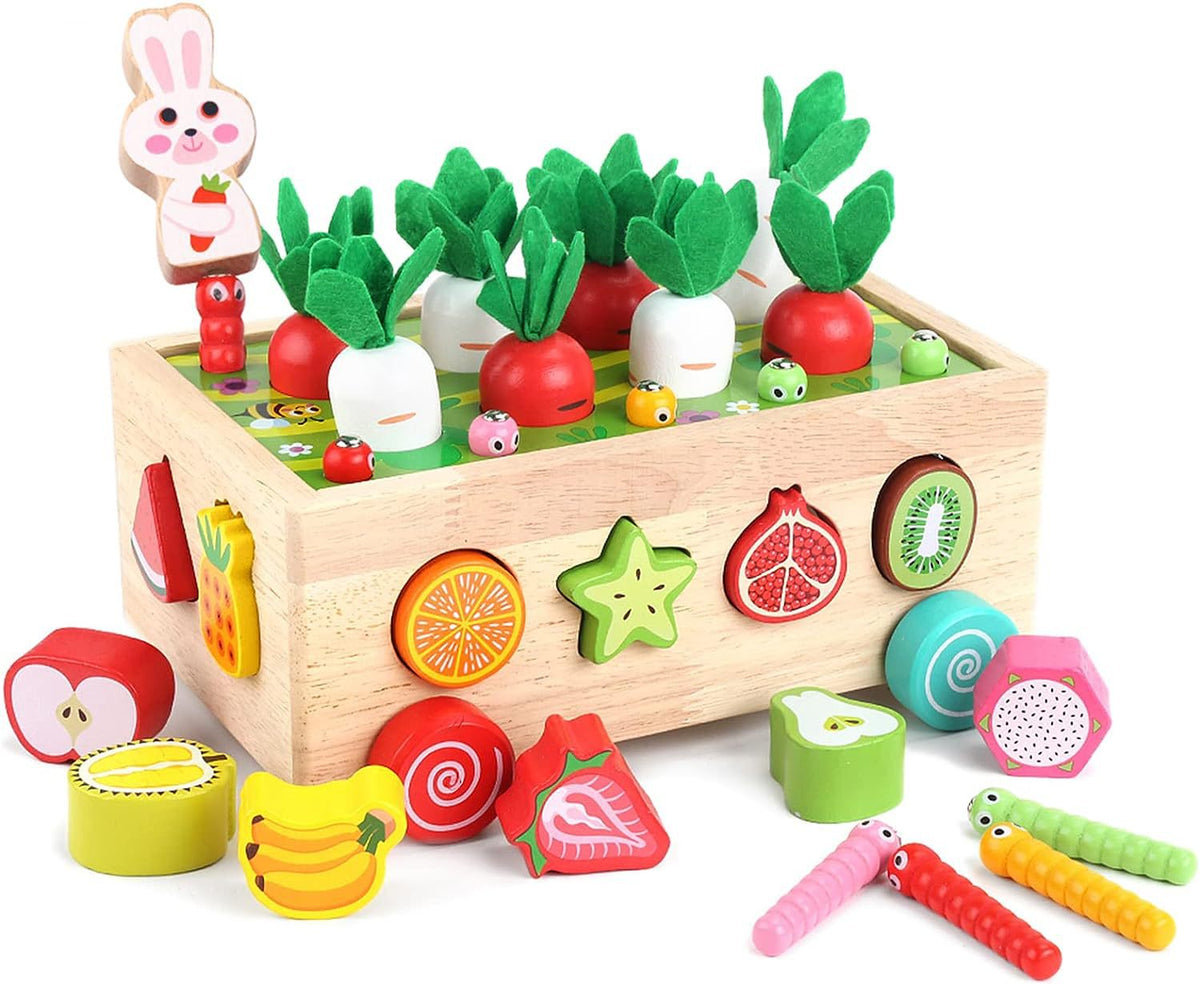 3 Cross-Border Kidsren's Educational Toys Farm Orchard Shape Building Blocks Matching Insect Catching and Carrot Pulling Intelligence Box Toys