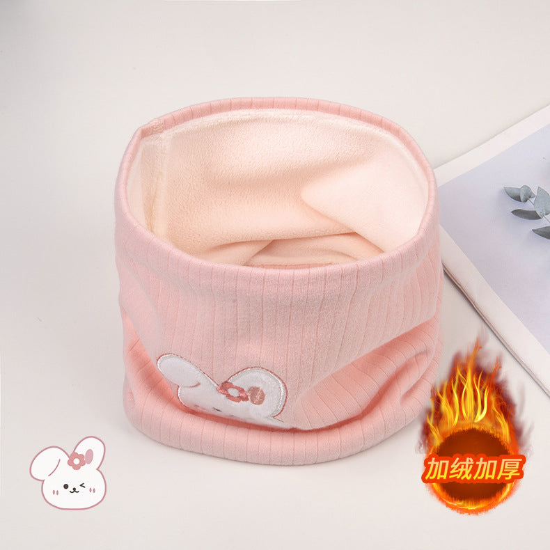 Children's Neck Warmer Autumn and Winter Fleece-Lined Warm A-Class Scarf Thickened Windproof Neck Gaiter Multifunctional Hat Neck Protector Cartoon