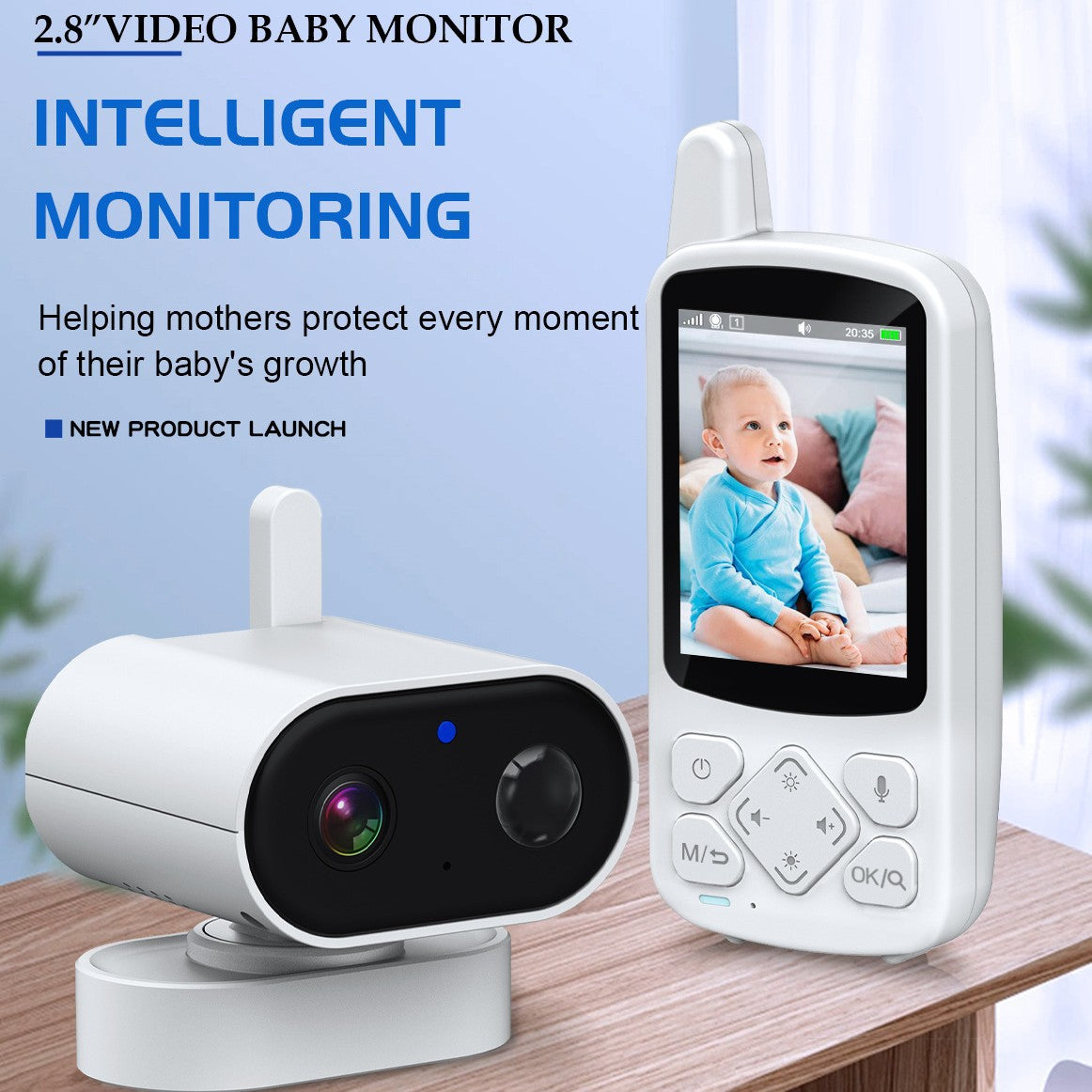 ABM800 2.8 inch Wireless Baby Monitor Real Time Video Baby Monitor Lullaby Baby Watcher