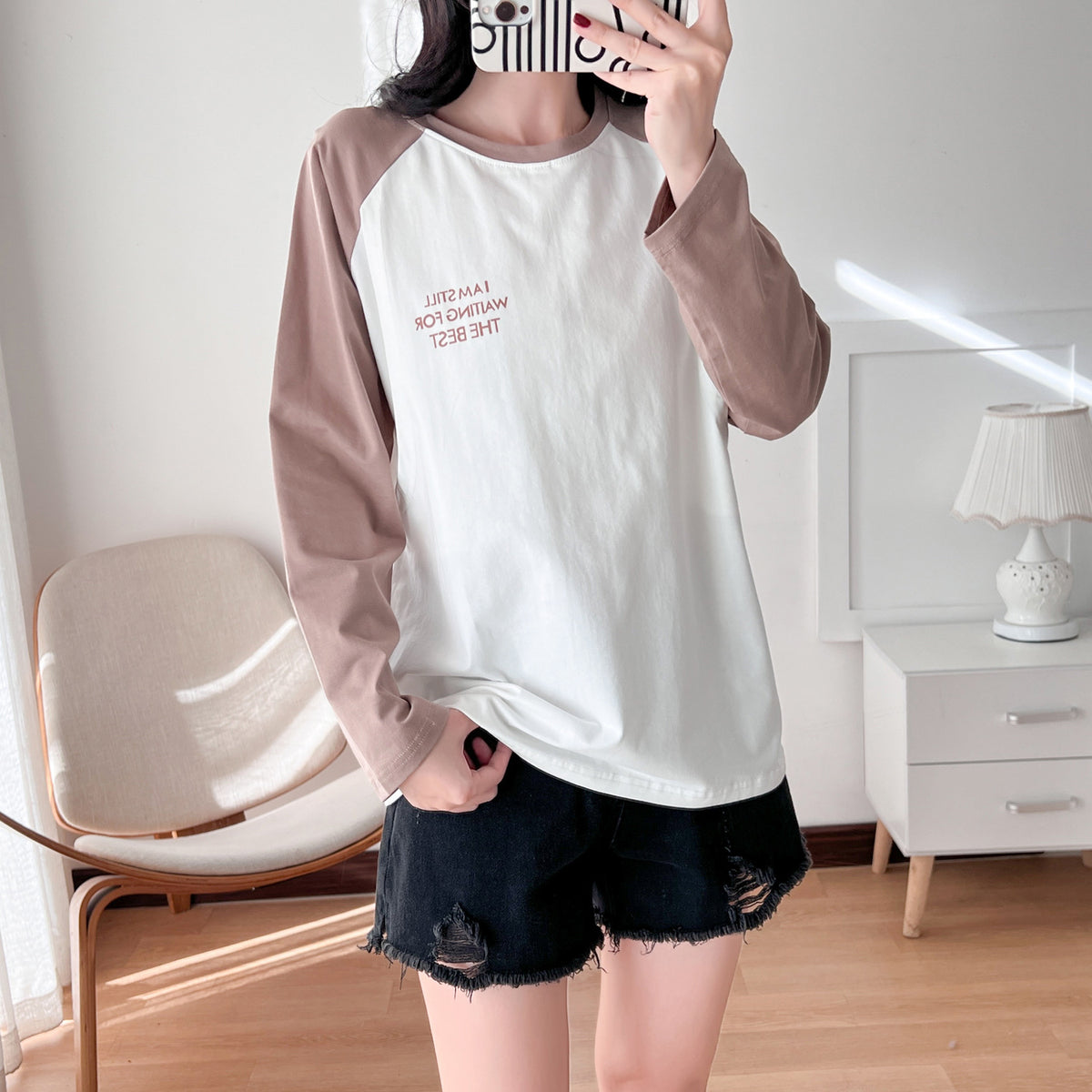 Breastfeeding Top T-Shirt Hot Mom Style Pure Cotton Outer Wear Spring and Autumn Pregnant Women's Long Sleeve Breastfeeding Moon Dress Women's Large Size