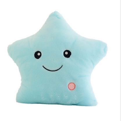 Colorful luminous pillow cute five-pointed plush toy doll wholesale