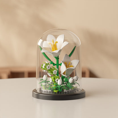 [wholesale generation] simulation of eternal flowers lily rose blocks compatible with Lego toy ornaments Valentine's Day gift