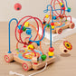 Children's Early Education Second-Line and Third-Line Bead Puzzle Beaded Hand-Eye Coordination Animal Maze Track Trailer Wooden Toy