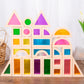 Children's 2025 New Toys Kindergarten Acrylic Building Blocks Wooden Rainbow Kaleidoscope Montessori Building Blocks Small Gifts