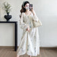 Spring 2025 new French flower heavy embroidery temperament waist pregnant women dress