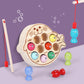 Wooden Ball Kidsren's Wooden Magnetic Kitten Fishing Game Pretend Play Magnetic Early Education Baby Toy Fishing Rod