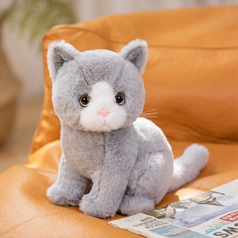 Cute Artificial Cat Doll Plush Toy Black Cat Doll White Cat Orange Cat Rag Doll Girl Birthday Gift for Kidsren